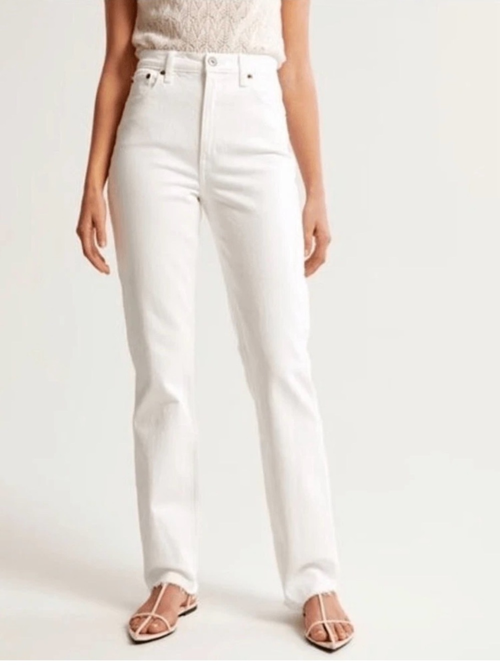 Abercrombie & Fitch White Ultra Slim Straight Jeans 10/30L